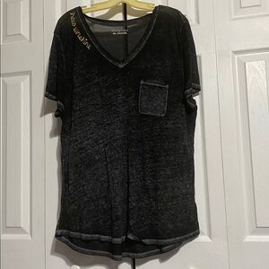 Peace & Pearls cotton blend V-Neck hello sunshine beach cover Tee shirt top XXL